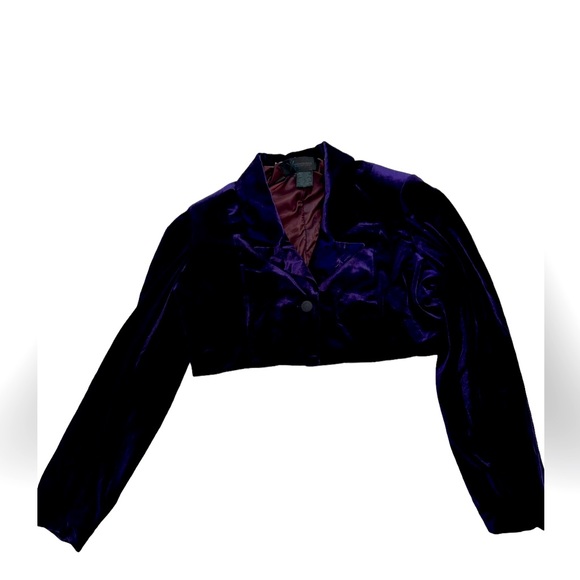 NWT Kardashian Kollection Bolero in eggplant velvet size L - Picture 2 of 5